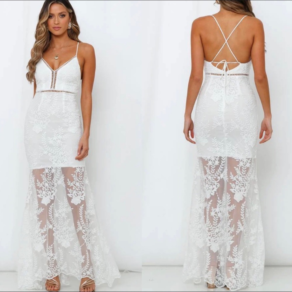 Hello Molly BRING THE FIRE MAXI DRESS WHITE